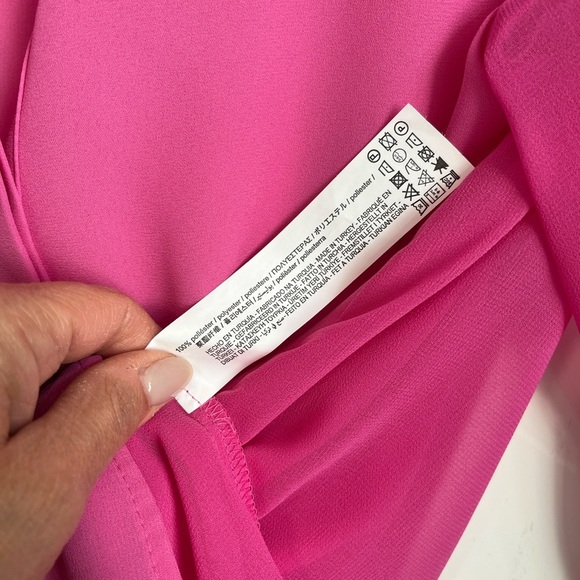 Zara Emerald Green Ruffle Sleeve Blouse Mandarin Collar, Size M - Picture 9 of 10